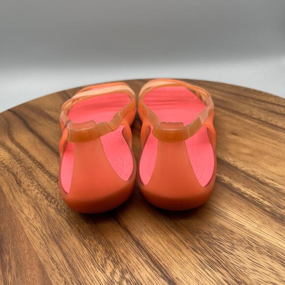 Crocs Isabella Jelly Flats Womens Size 9 Huarache Sandals Pink Casual Comfort - Picture 4 of 8